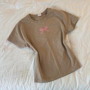 Pink bow baby tee
